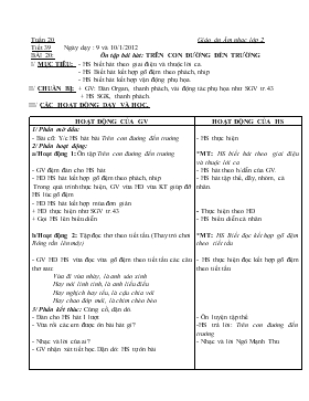 Bài giảng Lớp 2 - Môn Âm nhạc - Bài 20: Ôn tập bài hát: Trên con đường đến trường