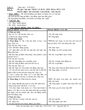 Bài giảng Lớp 2 - Môn Âm nhạc - Bài 8: Ôn tập 3 bài hát: Thật là hay; xòe hoa; múa vui - Phân biệt âm thanh cao - thấp, dài ngắn