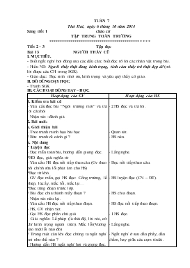 Bài giảng Lớp 2 - Môn Tiếng Việt - Tiết 2 – 3 - Tập đọc bài 13: Người thầy cũ