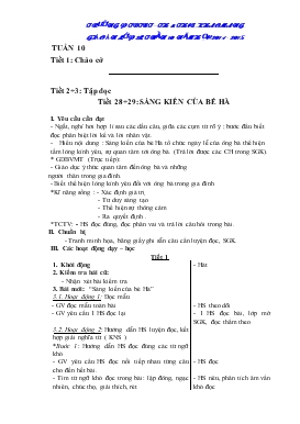 Bài giảng Lớp 2 - Môn Tiếng Việt - Tiết 2, 3: Tập đọc tiết 28, 29: Sáng kiến của bé Hà