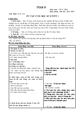 Bài giảng Lớp 2 - Môn Tiếng Việt - Tuần 35 - Tập đọc (tiết 103): Ôn tập cuối học kì II tiết 1