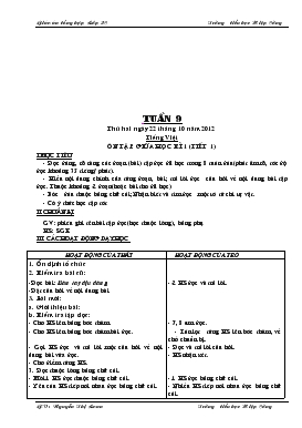 Bài giảng Lớp 2 - Môn Tiếng Việt - Tuần 9 - Ôn tập giữa học kì 1 (tiết 1)