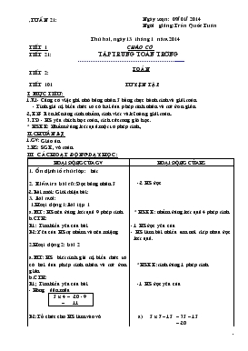 Bài giảng Lớp 2 - Môn Toán - Tiết 101 - Luyện tập (tiếp)