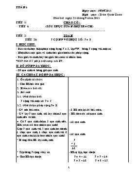 Bài giảng Lớp 2 - Môn Toán - Tiết 26: 7 cộng với một số: 7 + 5 (tiếp)