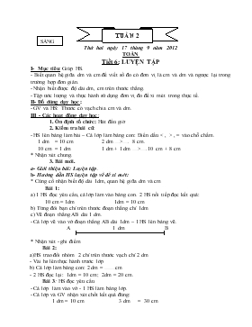 Bài giảng Lớp 2 - Môn Toán - Tiết 6: Luyện tập (tiếp theo)