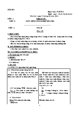 Bài giảng Lớp 2 - Môn Toán - Tiết 8 - Phép tính 36 + 15