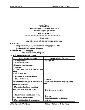 Bài giảng Lớp 2 - Môn Toán - Tuần 33 - Ôn tập các số trong phạm vi 1000