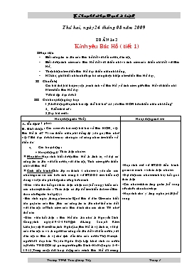 Bài giảng Lớp 3 - Môn Đạo đức - Tuần 1, 2 - Kính yêu Bác Hồ ( tiết 1)