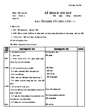 Bài giảng Lớp 3 - Môn hoạt động tập thể - Tuần 1 - Bài: Ổn định tổ chức lớp