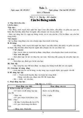 Bài giảng Lớp 3 - Môn Tiếng Việt - Tuần 1 - Tiết 2, 3 - Tập đọc - Kể chuyện: Cậu bé thông minh