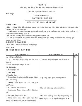 Bài giảng Lớp 3 - Môn Tiếng Việt - Tuần 12 - Tiết 2, 3: Tập đọc – Kể chuyện