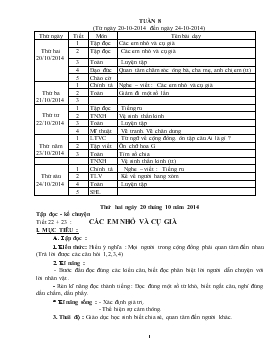 Bài giảng Lớp 3 - Môn Tiếng Việt - Tuần 8 - Tập đọc - Kể chuyện - Tiết 22, 23 : Các em nhỏ và cụ già