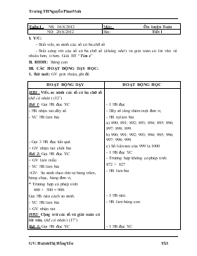 Bài giảng Lớp 3 - Môn Toán - Tiết 1 - Ôn luyện toán