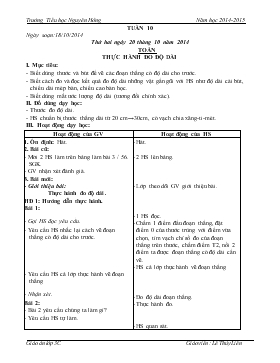 Bài giảng Lớp 3 - Môn Toán - Tuần 10 - Thực hành đo độ dài (tiết 2)