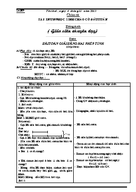 Bài giảng Lớp 3 - Môn Toán - Tuần 11 - Bài toán giải bằng hai phép tính (tiếp theo) (tiết 1)