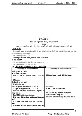 Bài giảng Lớp 3 - Môn Toán - Tuần 31 - Tiết 151: Nhân số có năm chữ số với số có một chữ số