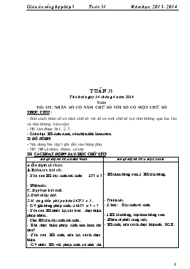 Bài giảng Lớp 3 - Môn Toán - Tuần 31 - Tiết 151: Nhân số có năm chữ số với số có một chữ số (tiếp)