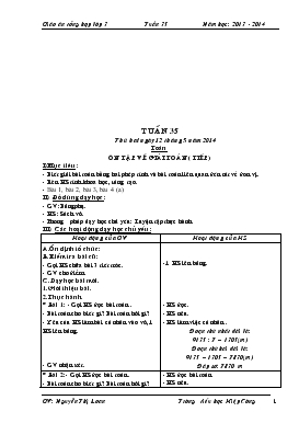 Bài giảng Lớp 3 - Môn Toán - Tuần 35 - Ôn tập về giải toán ( tiếp theo)