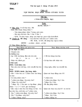 Bài giảng Lớp 3 - Môn Toán - Tuần 7 - Bảng nhân 7 (tiết 1)