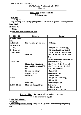 Bài giảng Lớp 3 - Môn Toán - Tuần 8 - Bài: Luyện tập