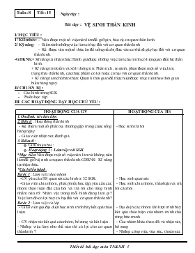 Bài giảng Lớp 3 - Môn Tự nhiên và xã hội - Tuần 8 - Tiết 15 - Bài dạy : Vệ sinh thần kinh (tiếp)