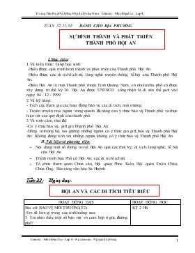 Bài giảng Lớp 4 - Môn Đạo đức - Tuần 32, 33, 34: Dành cho địa phương: Sự hình thành và phát triển thành phố Hội An