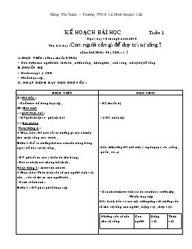 Bài giảng Lớp 4 - Môn Khoa học - Tuần 1 - Con người cần gì để duy trì sự sống