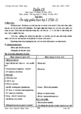 Bài giảng Lớp 4 - Môn Tiếng Việt - Tập đọc: Ôn tập giữa học kỳ I (Tiết 1)