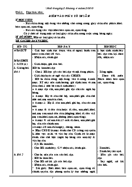 Bài giảng Lớp 4 - Môn Tiếng Việt - Tiết 1: Tập làm văn: Điền vào giấy tờ in sẵn