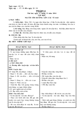 Bài giảng Lớp 4 - Môn Tiếng Việt - Tuần 13 - Tập đọc: Người tìm đường lên các vì sao