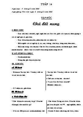 Bài giảng Lớp 4 - Môn Tiếng Việt - Tuần 14 - Tập đọc: Chú đất nung (tiếp theo)