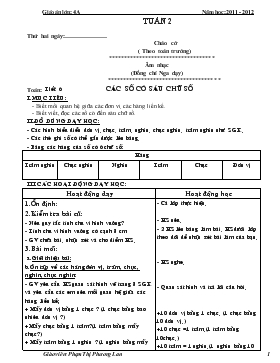 Bài giảng Lớp 4 - Môn Toán - Tuần 2 - Tiết 6 - Các số có sáu chữ số (tiếp theo)