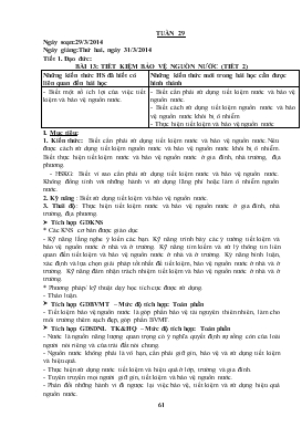 Bài giảng Tiết 1 - Đạo đức: Bài 13: Tiết kiệm bảo vệ nguồn nước (tiết 2)