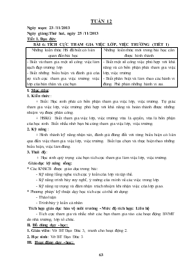 Bài giảng Tiết 1 - Đạo đức - Bài 6: Tích cực tham gia việc lớp, việc trường (tiết 1)