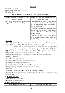 Bài giảng Tiết 1 - Đạo đức - Bài 9: Đoàn kết với thiếu nhi quốc tế (tiết 2)