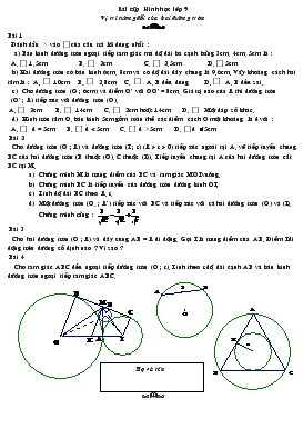 Bài tập Hình học lớp 9 - Vị trí tương đối của hai đường tròn