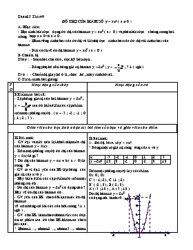 Giáo án Đại số khối 9 - Kỳ II - Tiết 29: Đồ thị của hàm số y = ax2 ( a khác 0 )