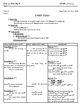 Giáo án Hình học 9 - Tiết 9: Luyện tập