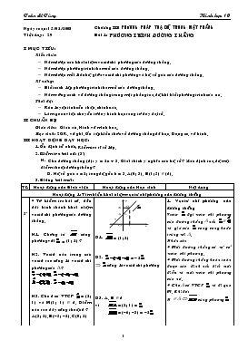 Giáo án Hình học (cơ bản) khối 10 - Tiết 29: Phương trình đường thẳng