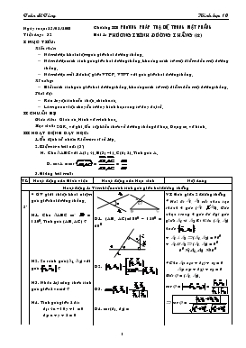 Giáo án Hình học (cơ bản) khối 10 - Tiết 32: Phương trình đường thẳng (tiếp)