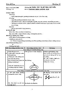 Giáo án Hình học (cơ bản) khối 10 - Tiết 37: Phương trình đường elip
