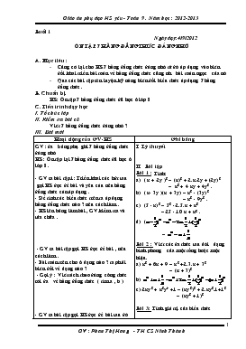 Giáo án phụ đạo học sinh yếu - Toán 9, năm học: 2012-2013