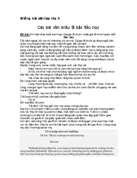 Những bài văn hay lớp 5 - Các bài văn miêu tả bậc tiểu học