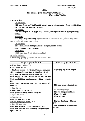 Bài giảng Lớp 3 - Môn Âm nhạc - Tiết 1: Học hát bài : Quốc ca Việt Nam ( lời 1)