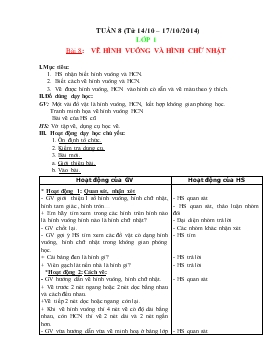 Bài giảng Lớp 3 - Môn Mỹ thuật  - Bài 8: Vẽ hình vuông và hình chữ nhật