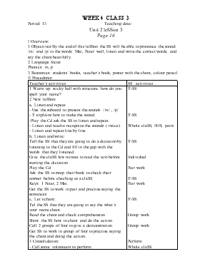 Bài giảng Lớp 3 - Môn Tiếng Anh - Unit 2 - Lesson 3