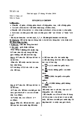 Bài giảng Lớp 3 - Môn Toán - Tuần 10 - Tiết 2 - Luyện tập chung