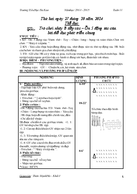 Bài giảng Lớp 4 - Môn Thể dục - Bài 21: Trò chơi nhảy ô tiếp sức – Ôn 5 động tác của bài thể dục phát triển chung