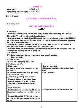 Bài giảng Lớp 4 - Môn Tiếng Việt - Tuần 10 - Tiết 2 - Tập đọc: Ôn tập giữa học kì I ( tiết 1)
