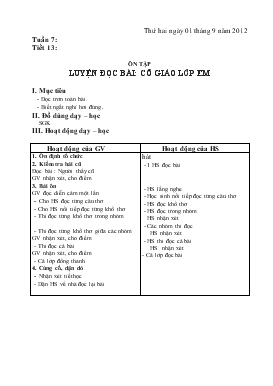 Bài giảng Lớp 4 - Môn Tiếng Việt - Tuần 7: Tiết 13: Ôn tập luyện đọc bài: Cô giáo lớp em